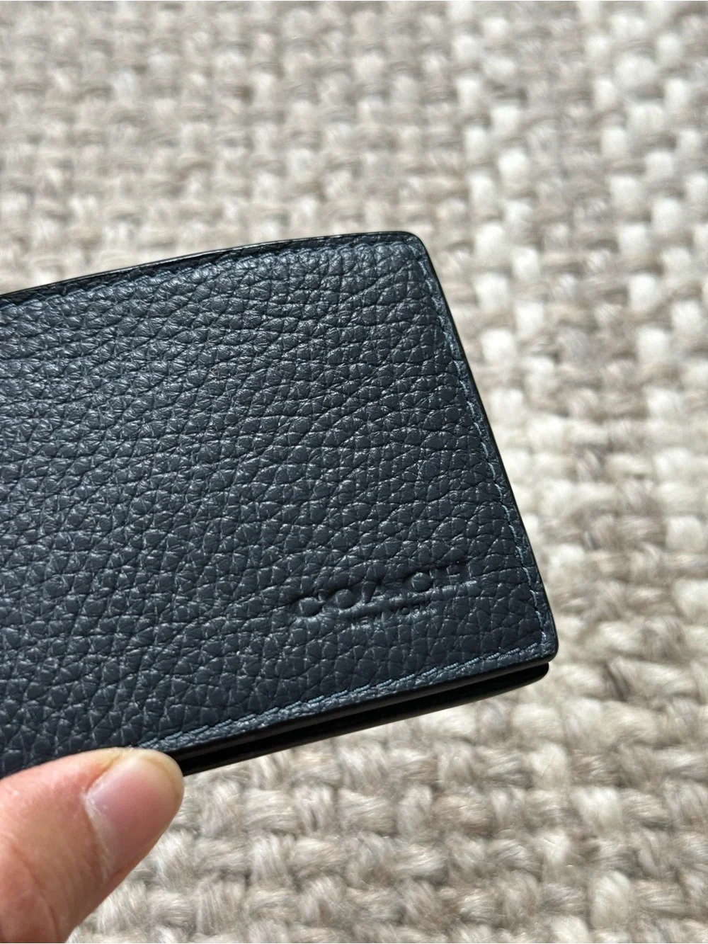 Coach leather card wallet dark blue